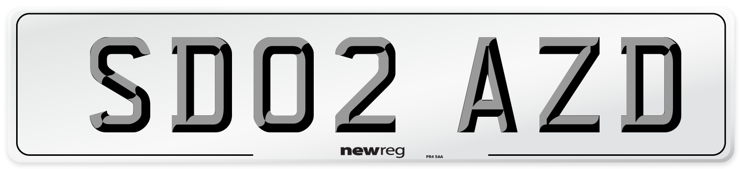 SD02 AZD Number Plate from New Reg